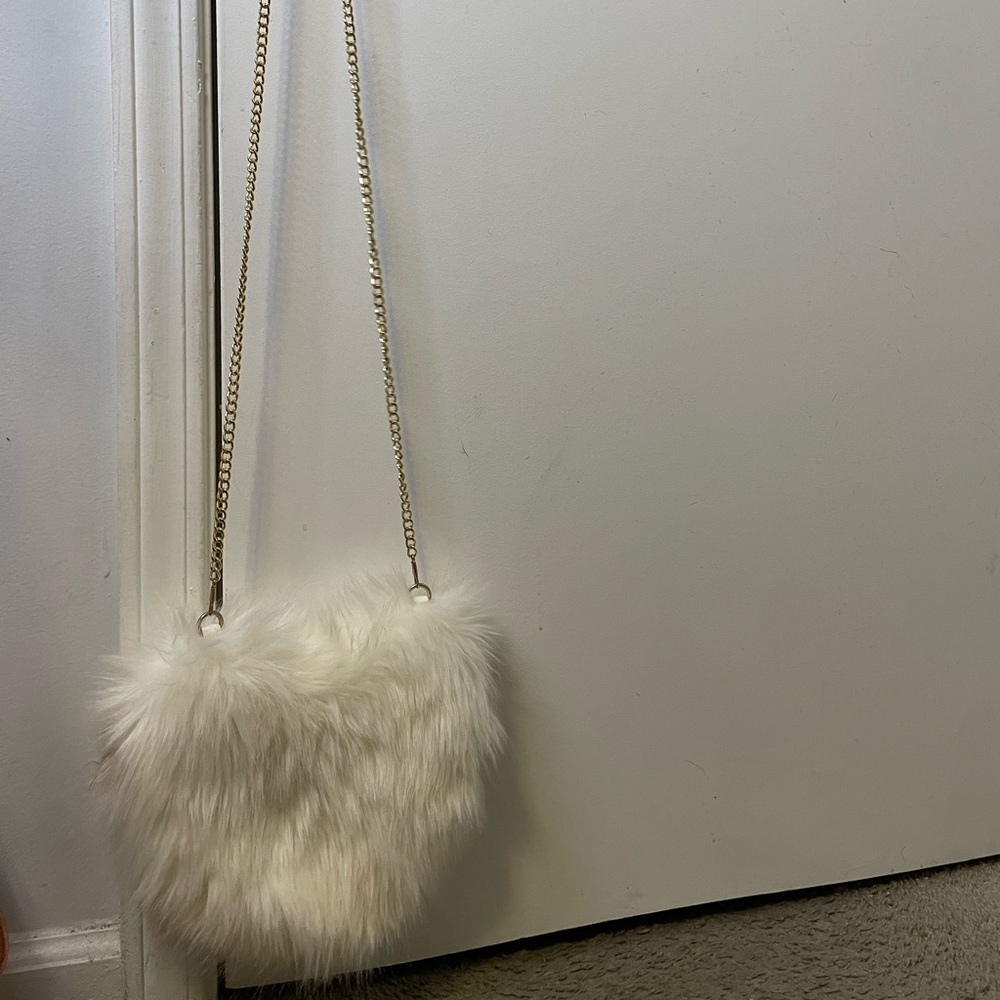 Furry White Purse